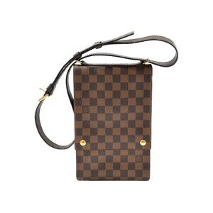 LOUIS VUITTON Portobello Damier Red Coated Canvas Shoulder Bag